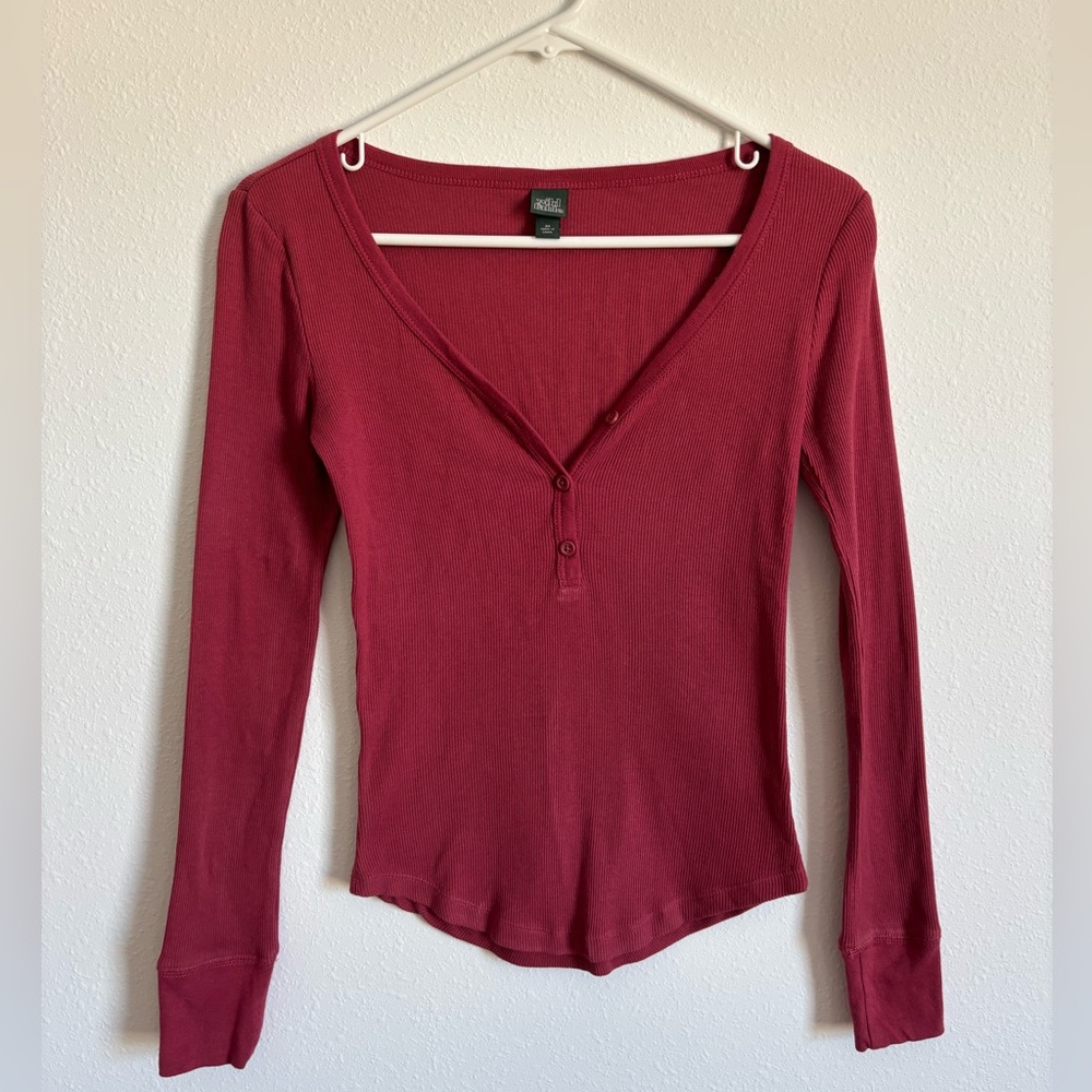 Wild Fable Burgundy Long Sleeve Top